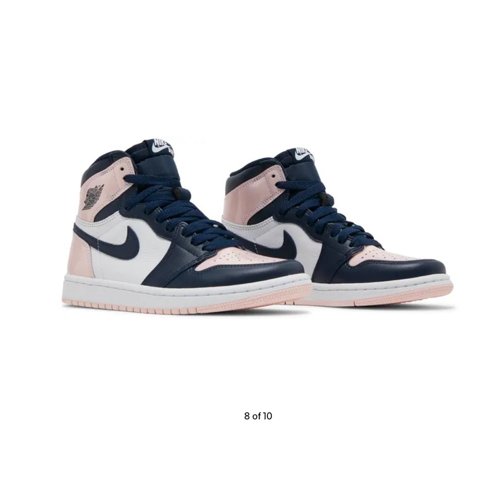 Jordan Women's Navy and Pink High-Top Sneakers